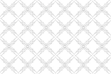 3d volumetric convex embossed geometric white background. Ethnic ornament with a pattern in handmade style for Islam, Arabic, Indian, Turkish, Pakistani, Chinese, ottoman motives.