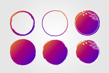 Grunge frame collection. rounded Grunge border set. Vector