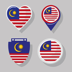 Malaysian flags symbol set