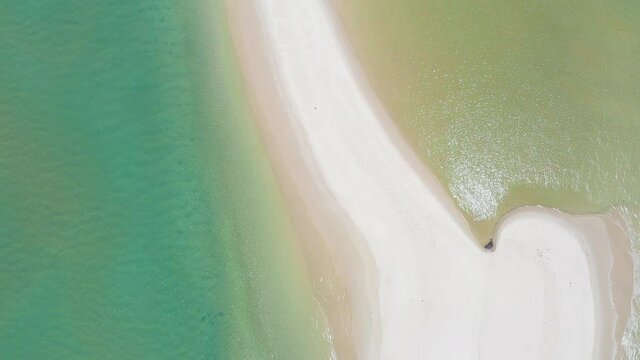 Drone flight over Conchas beach in Barra de S&atilde;o Miguel, Alagoas, Brazil