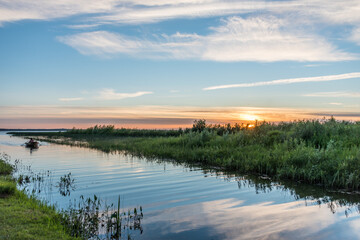 Sunset with Reflections at a Lake in Latvia