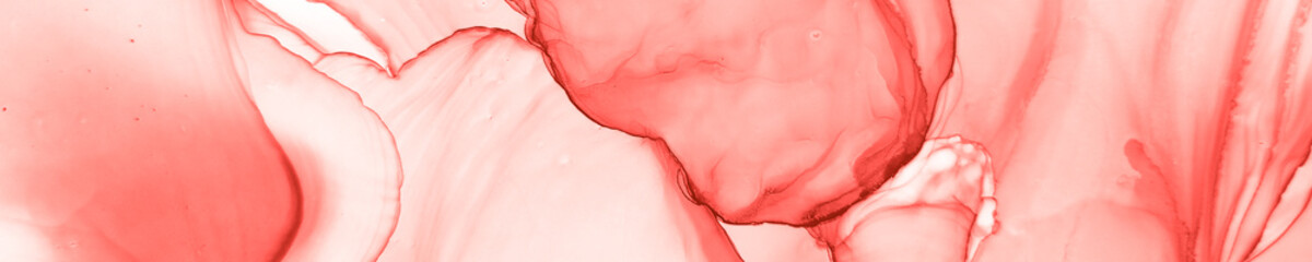 Obraz na płótnie Canvas Subtle Ink Fluid. Rose Trendy Fabric. Red