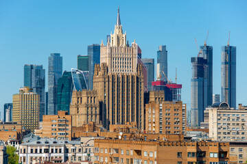 View of the building of the Ministry of Foreign Affairs of the Russian Federation and the Moscow...