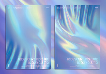 Modern Holographic Foil Posters Layout