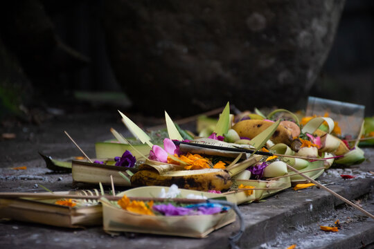 A high resolution picture of cultural ritual decor with sticks isolated from background in a hindu prayer temple outdoor