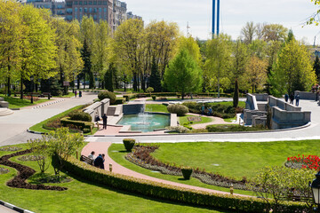 View of the park near the Cathedral of Christ the Savior