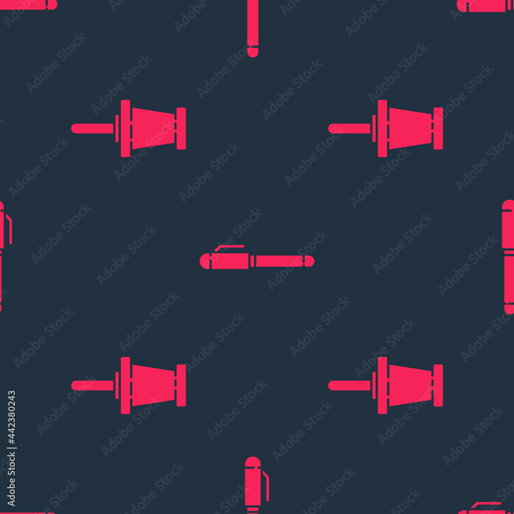 Aufkleber set push pin and pen on seamless pattern. vector