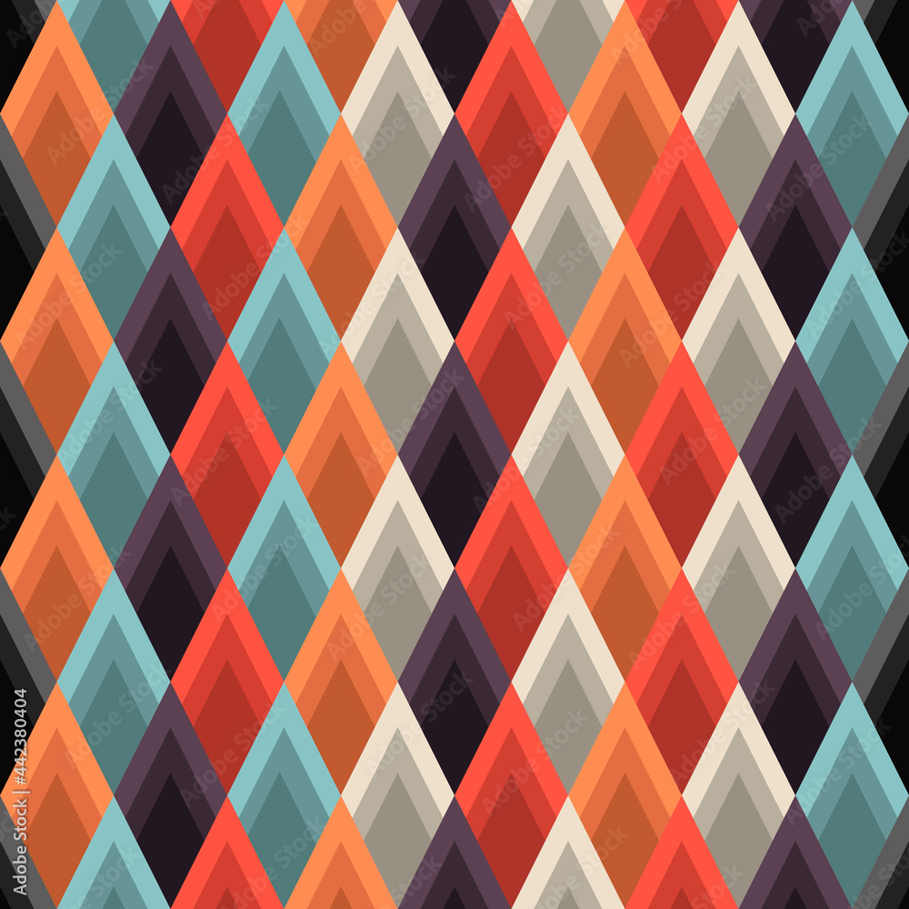 Poster abstract mountains wallpaper. seamless triangles make pattern.