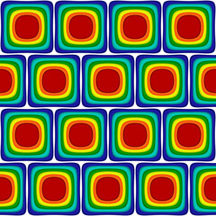 Rainbow squares wallpaper. Seamless blocks repeated. Vector colorful bricks like rainbows.