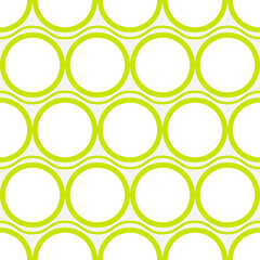 Yellow rings and wavy lines. Seamless lines and circles make repeated wallpaper pattern.