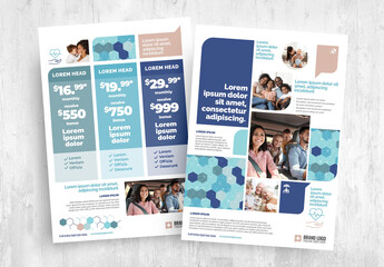 Insurance for Health Flyer Layout A4 White and Blue