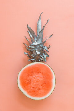 Watermelon with a pineapple head