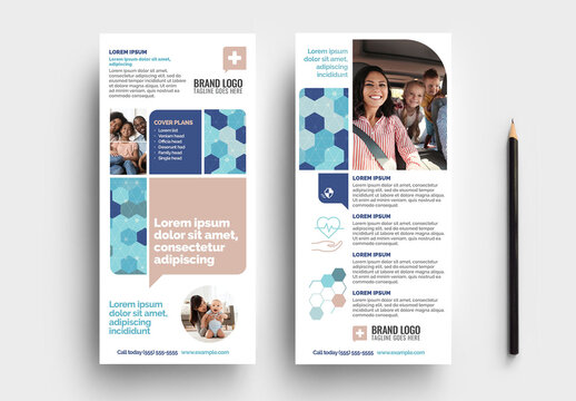 Medical Life and Health Insurance Dl Card White and Blue