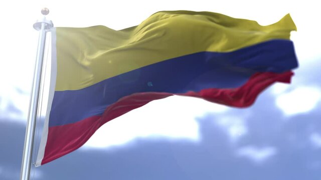 Colombia flag waving against the sky