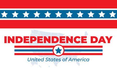 Independence Day in the United States. Fourth of July. Poster, template, greeting card, banner, background design.
