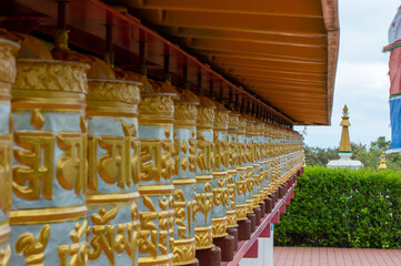 Buddhist Temple of Dag Shang Kagyu in Panillo, Aragon, Spain,  Details in a Buddhist temple Dag...