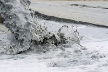 discharge of fine sand into the tailing dump