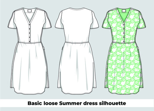 Basic Loose Summer Dress Silhouette