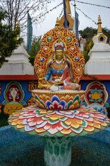 Buddhist Temple of Dag Shang Kagyu in Panillo, Aragon, Spain,  Details in a Buddhist temple Dag...
