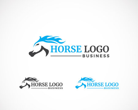 horse logo creative design template head vector