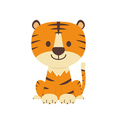 Tiger cartoon vector. Tiger character design on white background.