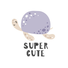 Cute turtle in scandinavian style - 442387040