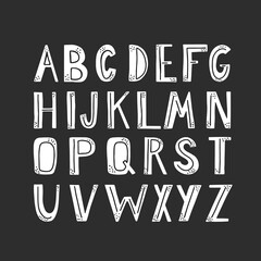 Hand drawn alphabet in scandinavian style - 442387209
