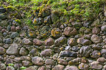 Ancient Stone Wall at an Abandoned Building