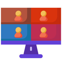 videoconference flat icon