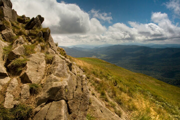 Rocks on the mountain top, Bieszczady, Poland