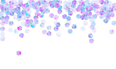 Blue paillettes confetti scatter vector illustration. Glamour shining bead particles party decor flatlay. New Year confetti placer shimmering texture.