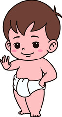 illustration of small cute baby