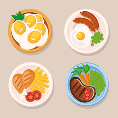 food plates symbol set