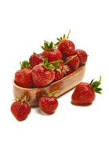  strawberries in a plate on a white background 