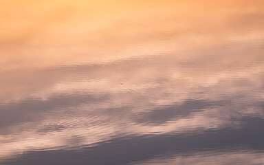 reflection of the sunset sky on the water