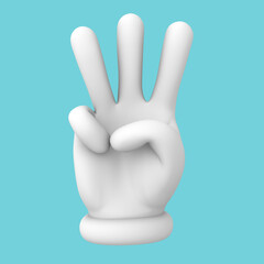 Obraz premium ハンドサイン 3、 3Dイラスト