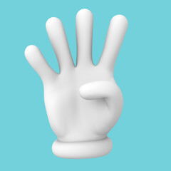 ハンドサイン 4、　3Dイラスト