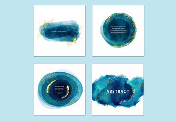 Abstract Blue Hand Painted Art for Social Media