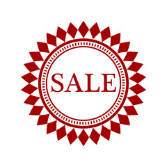  sale sticker with red stamp isolated on white background