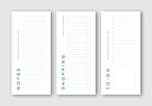Planner Set with Green Accents