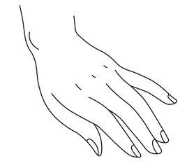 Elegant female hand with manicure, gesture sign