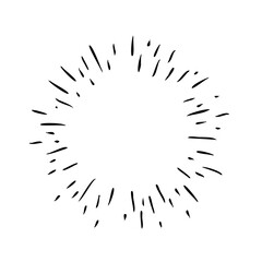 Doodle starburst. Hand drawn sun burst. Vector sketch illustration. Isolated on white background.