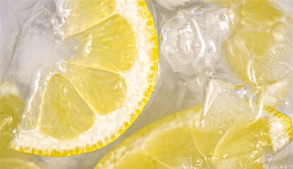 Fresh lemon slices on ice v2.