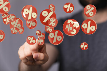 sale digital percent in hand.