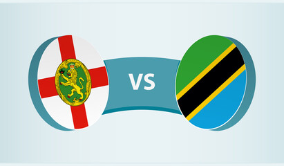 Alderney versus Tanzania, team sports competition concept.