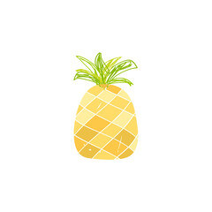 decorative hawaiian  tropical fruit,   pineapple, vector illustration