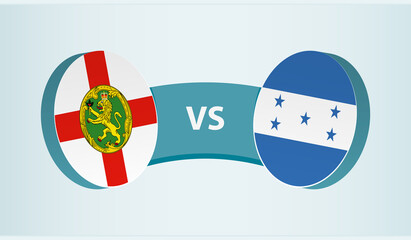 Alderney versus Honduras, team sports competition concept.