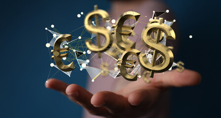 Euro and Dollar Symbol. EUR USD Pair.