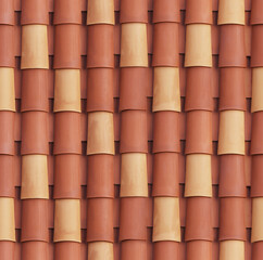 Seamless Tileable Texture of Ceramic Roofing Tiles