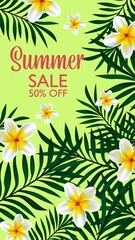 Fototapeta na wymiar Summer Sale Tropical design OF template banner